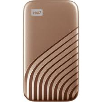 WD My Passport SSD WDBAGF0010BGD - Solid state drive - encrypted - 1 TB - external (portable) - USB 3.2 Gen 2 (USB-C connector) - 256-bit AES - gold